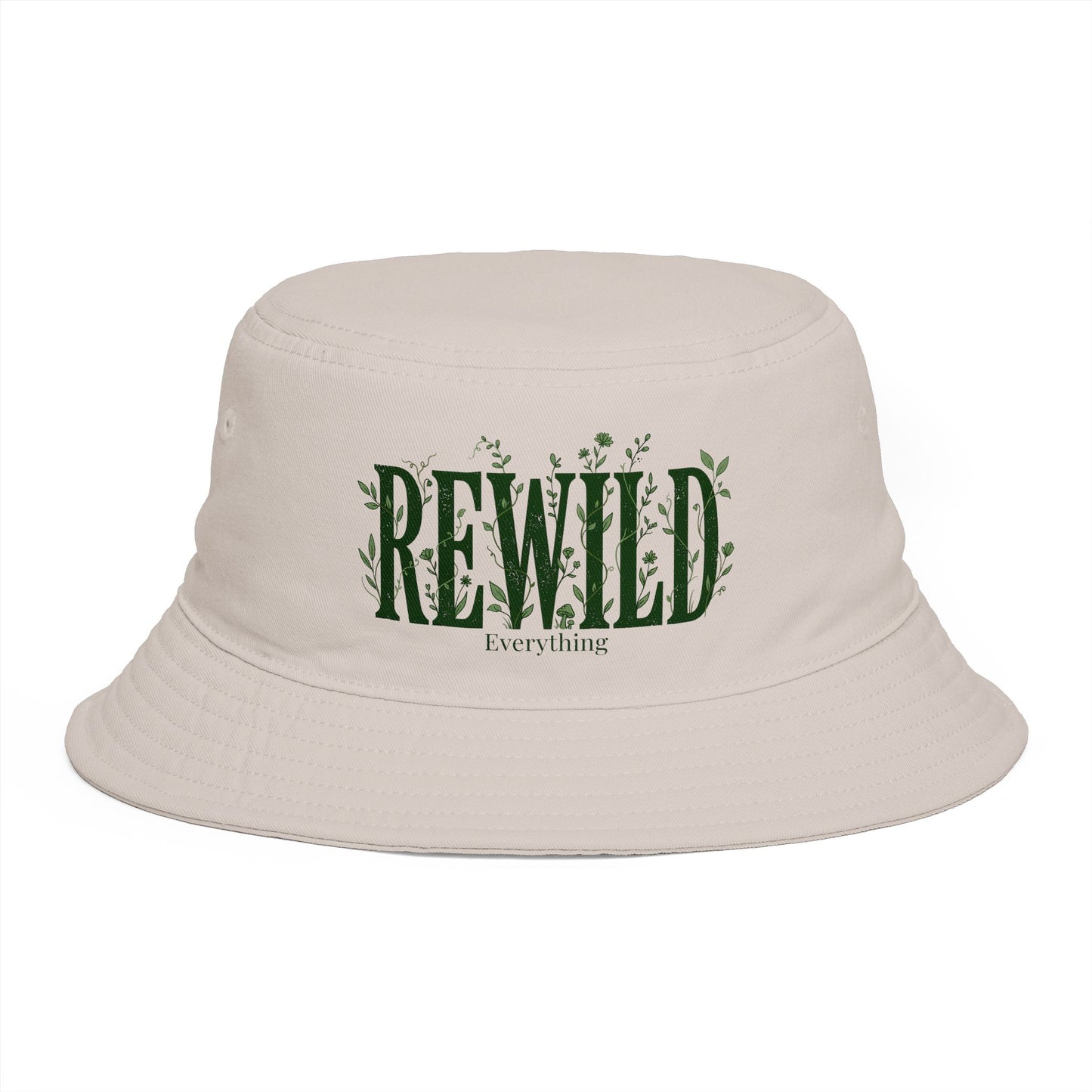 Rewild Everything Bucket Hat — Brown Outdoor Nature Hat