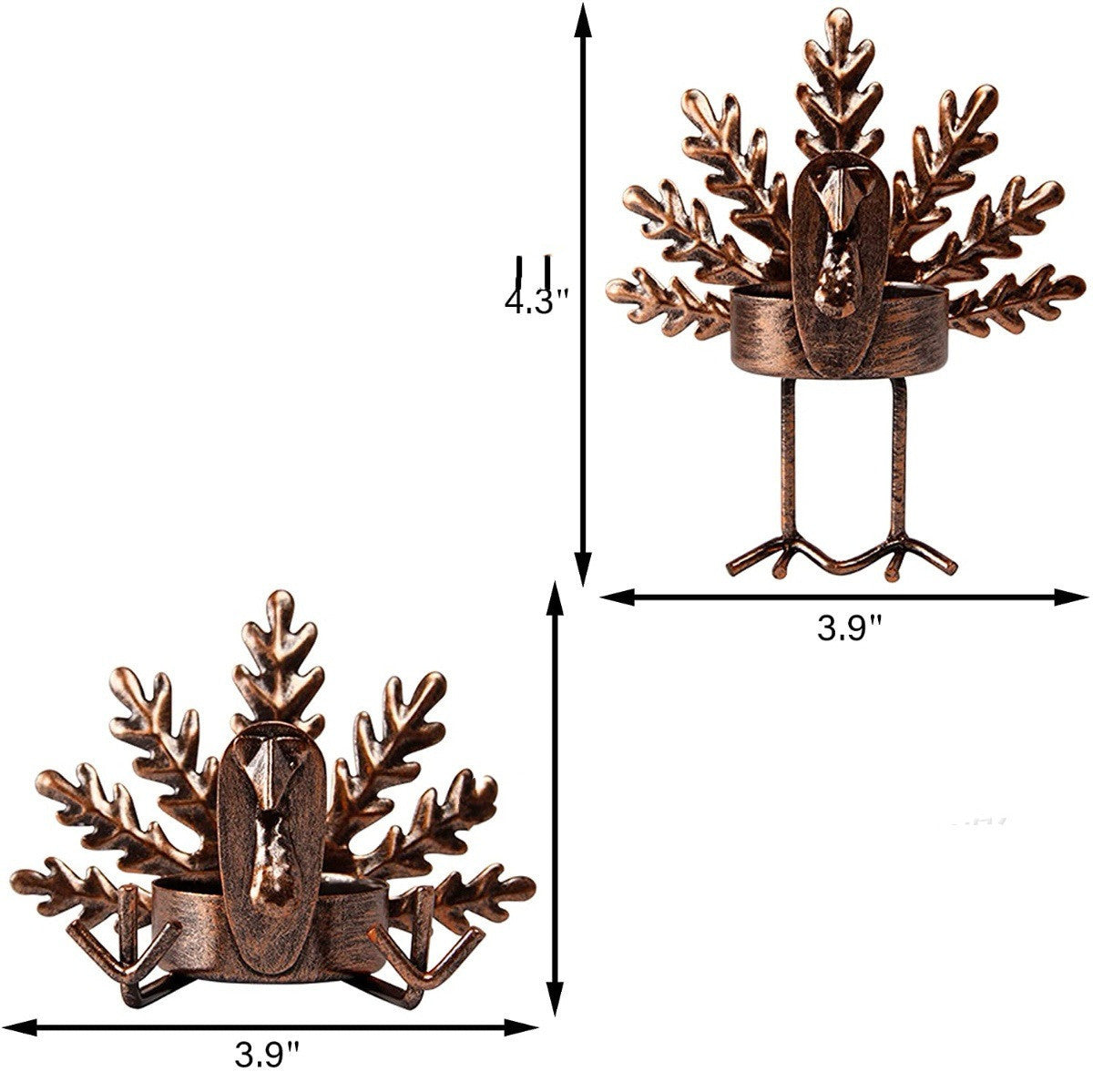 Retro Metal Turkey Candlestick Thanksgiving Desktop Decoration Candle Holder