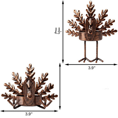 Retro Metal Turkey Candlestick Thanksgiving Desktop Decoration Candle Holder