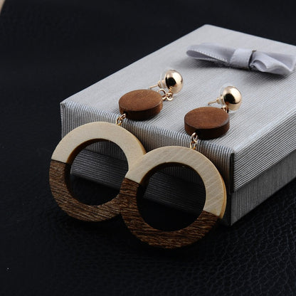 Vintage Wooden Wood Earrings