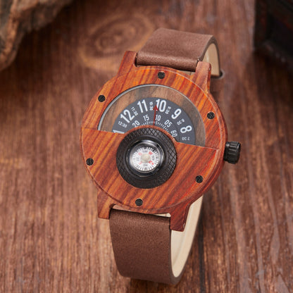 Multifunctional Compass Wooden Watch