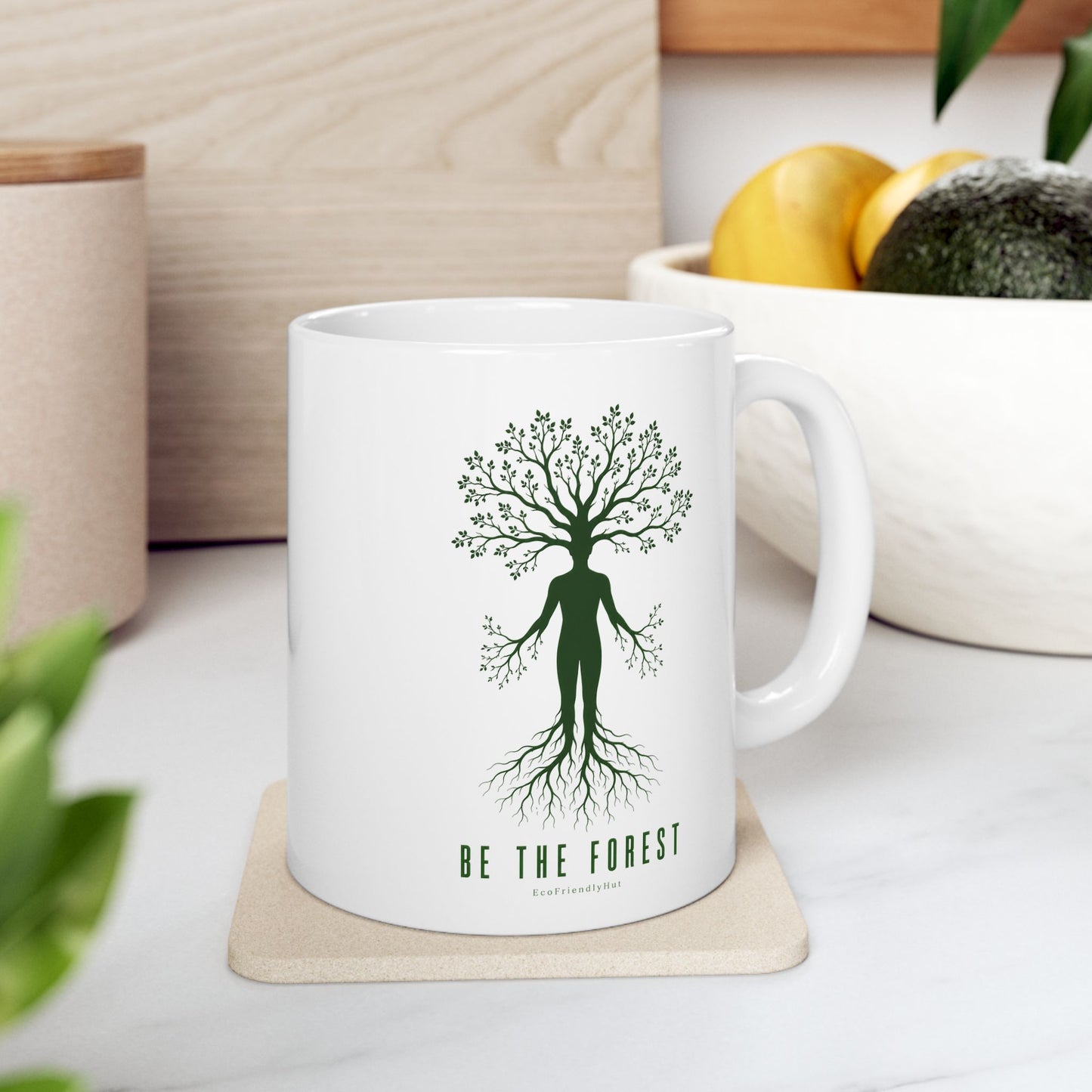 Herbal Tea Tree Ceramic Mug — Botanical Greenery 11oz & 15oz