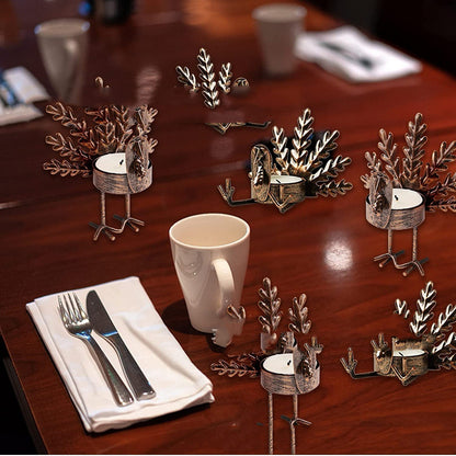 Retro Metal Turkey Candlestick Thanksgiving Desktop Decoration Candle Holder