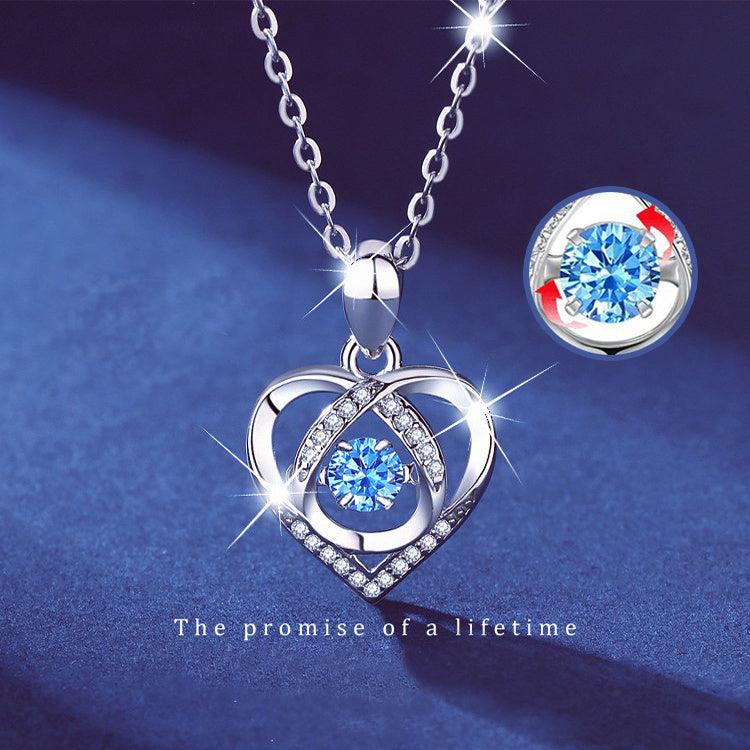 Beating Heart-shaped Luxury Love Rhinestones Necklace