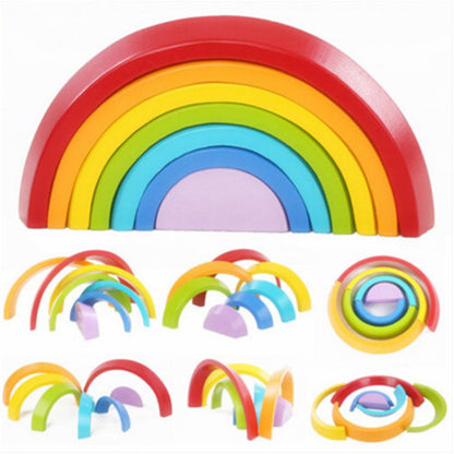 Kids Wooden Rainbow Buliding Blocks