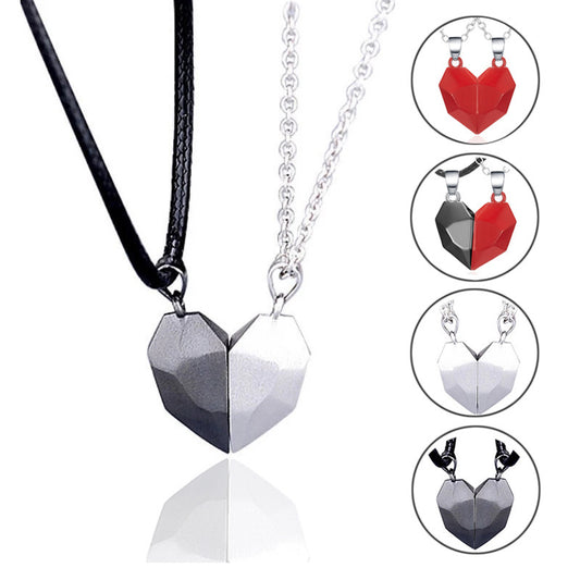 Creative Magnet Love Heart Broken Men And Women Necklace