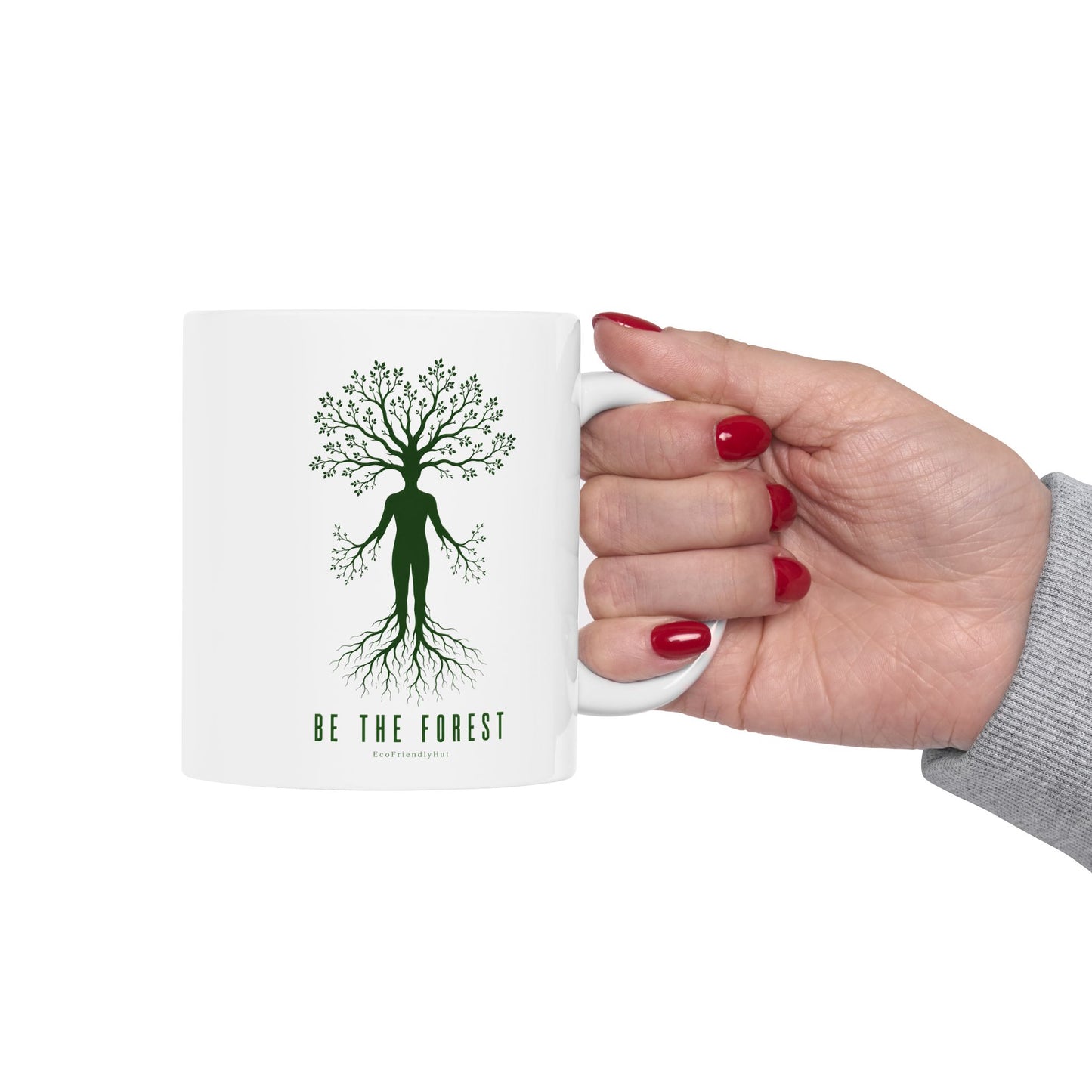 Herbal Tea Tree Ceramic Mug — Botanical Greenery 11oz & 15oz