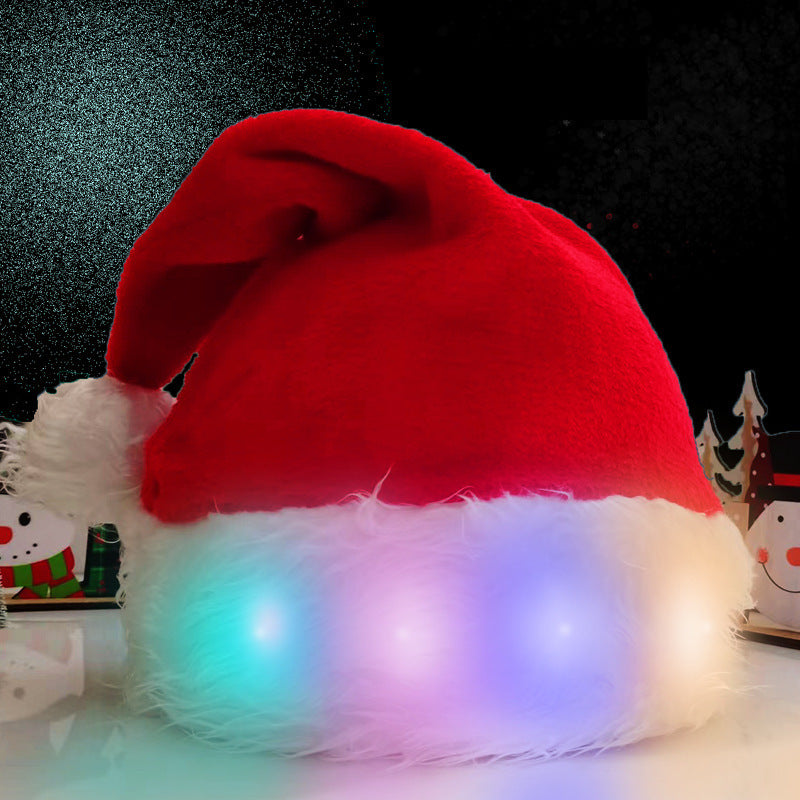 LED Light Plush Children's Adult Christmas Decorations Hat