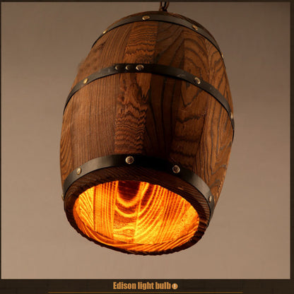 Creative Personality Wine Barrel Wooden Chandeliers Lights