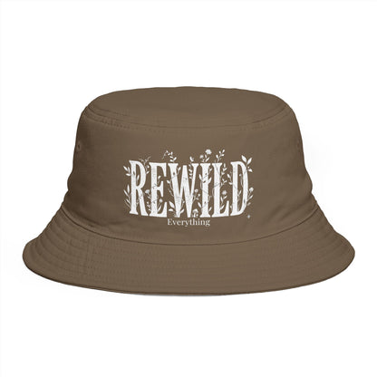 Rewild Everything Bucket Hat — Brown Outdoor Nature Hat