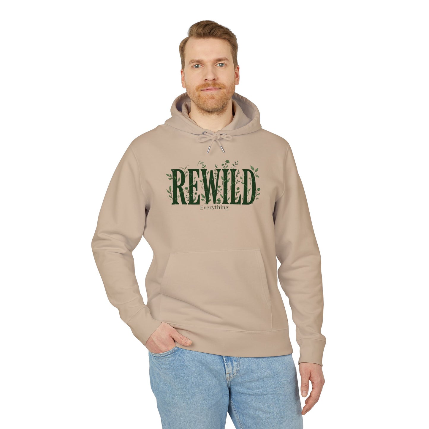 Rewild Hoodie — Botanical 'Rewild Everything' Eco Nature Sweatshirt