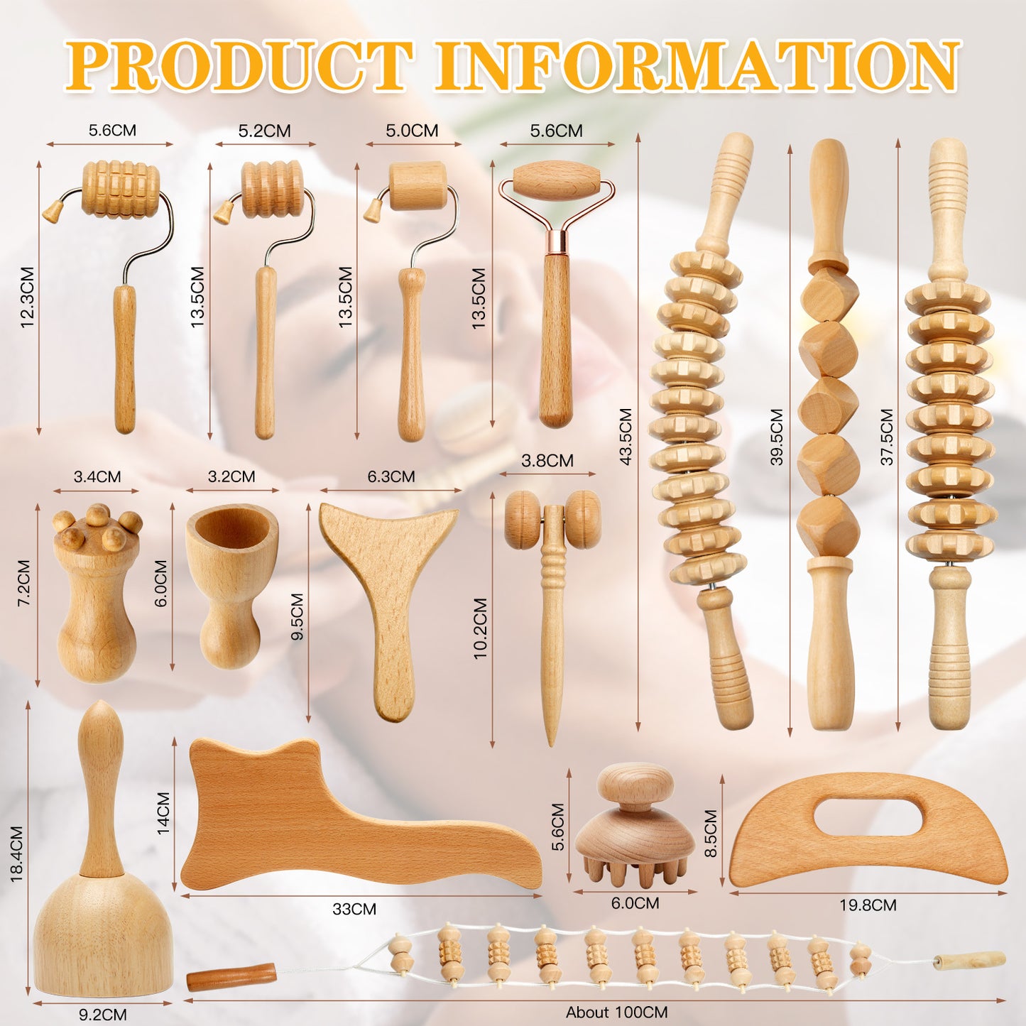 Wooden Face Massager Scraping Stick Wooden Scraping