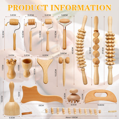 Wooden Face Massager Scraping Stick Wooden Scraping