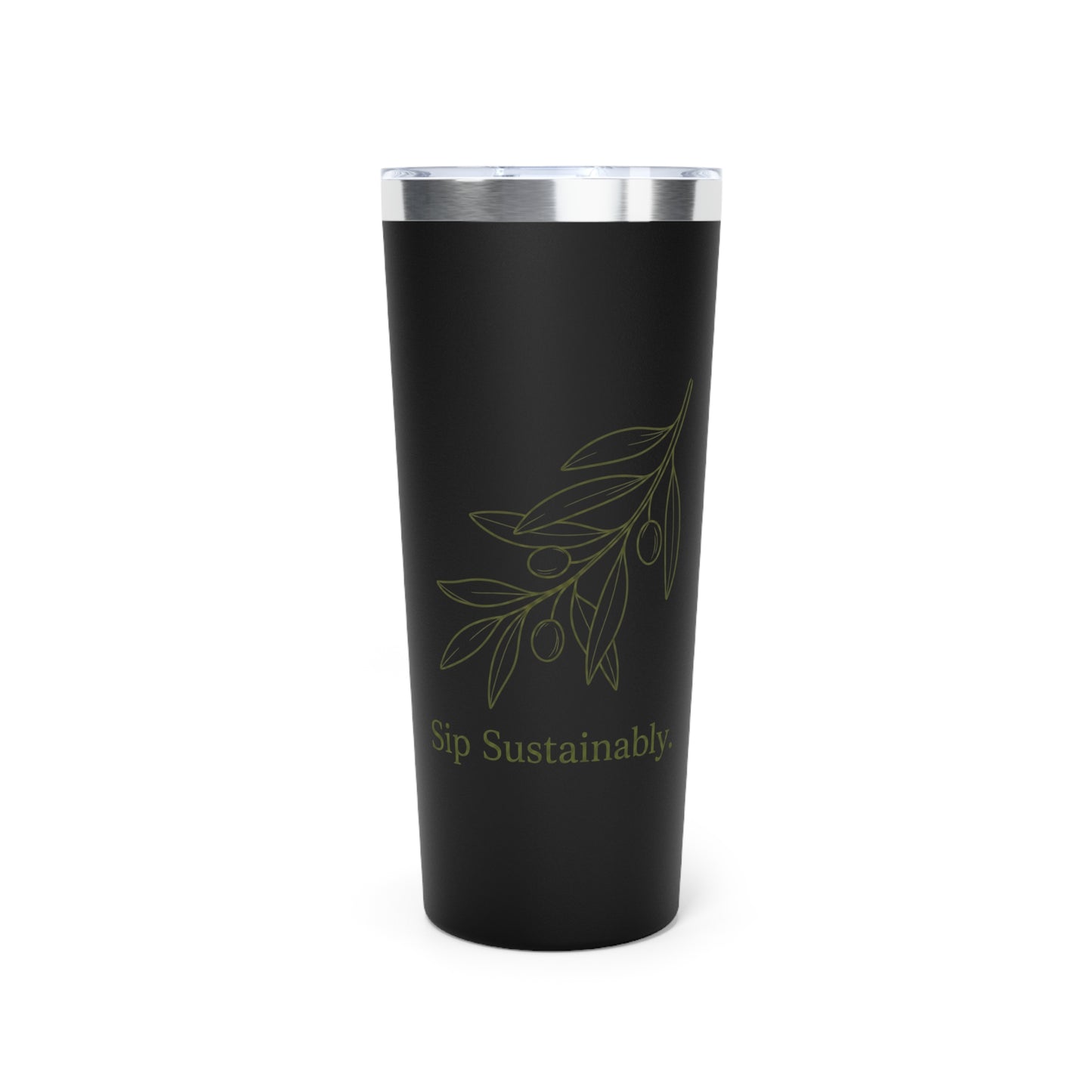 Eco Olive Branch 22oz Insulated Tumbler — "Sip Sustainably"