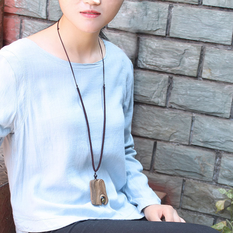 Ancient Long Sweater Wooden Chain