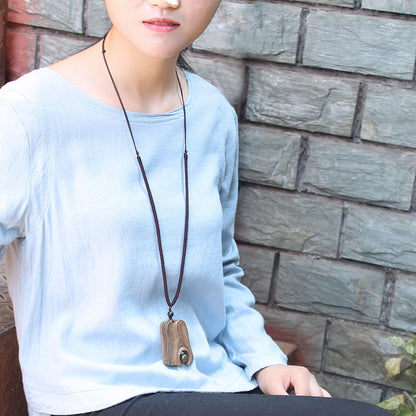Ancient Long Sweater Wooden Chain