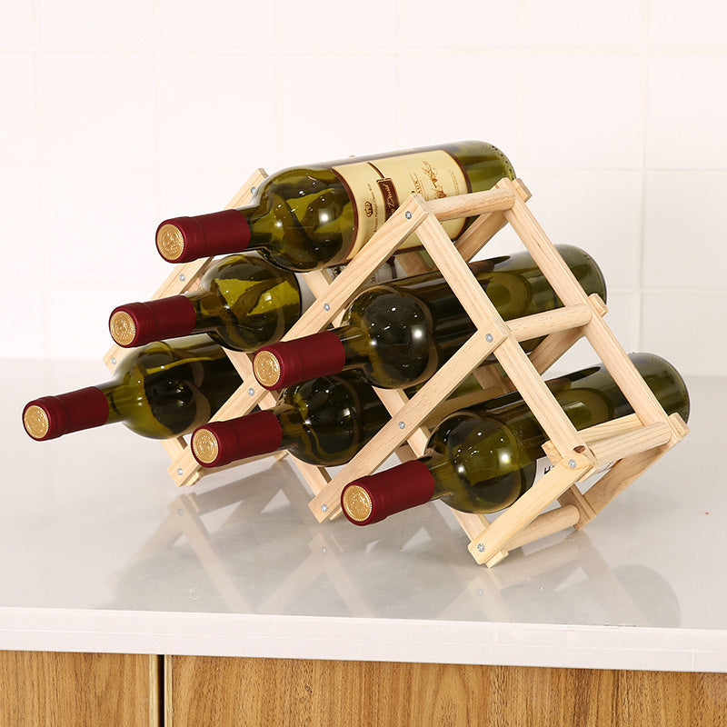 Wooden Wine Folding Rack