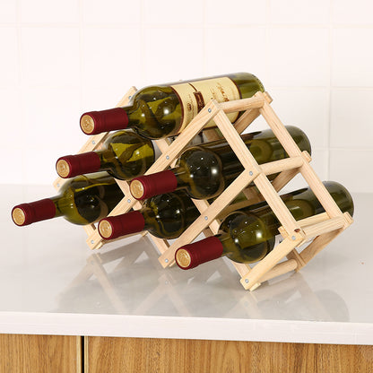 Wooden Wine Folding Rack