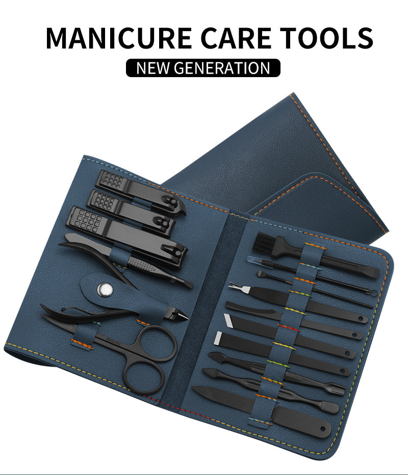 16pcs set Nail Clipper Cutter Trimmer Ear Pick Grooming Kit