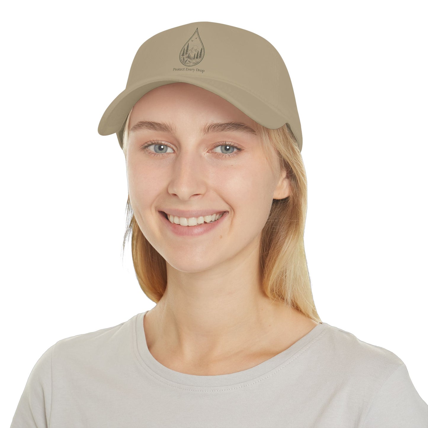 Protect Every Drop Low Profile Baseball Cap — Water Conservation Embroidered Hat