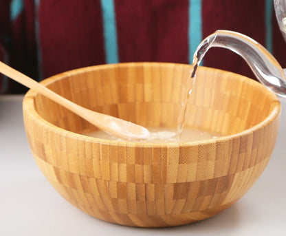 Chinese Medicine Mask Bamboo Household Salad Wooden Bowl