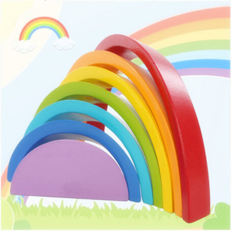 Kids Wooden Rainbow Buliding Blocks