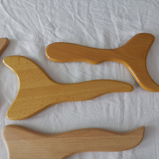 Beech Rolling Bar Scraping Plate Massager