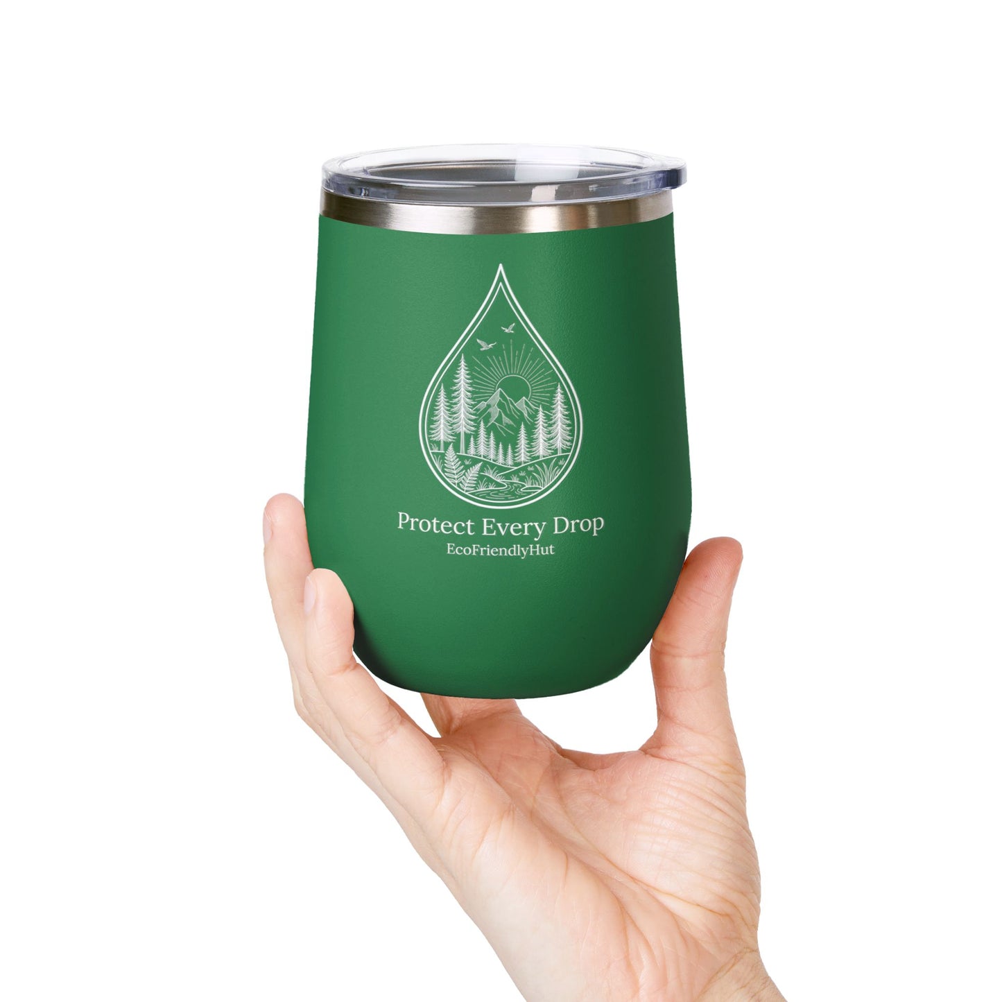Protect Every Drop 12oz Wine Tumbler — Eco-Friendly Stainless Insulated Cup