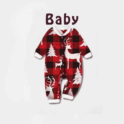 European And American Christmas Deer Head Print Parent-child Home Service Suit