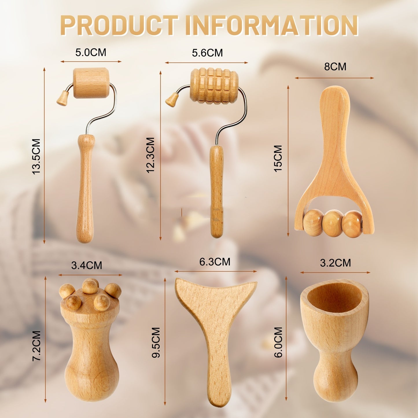 Wooden Face Massager Scraping Stick Wooden Scraping