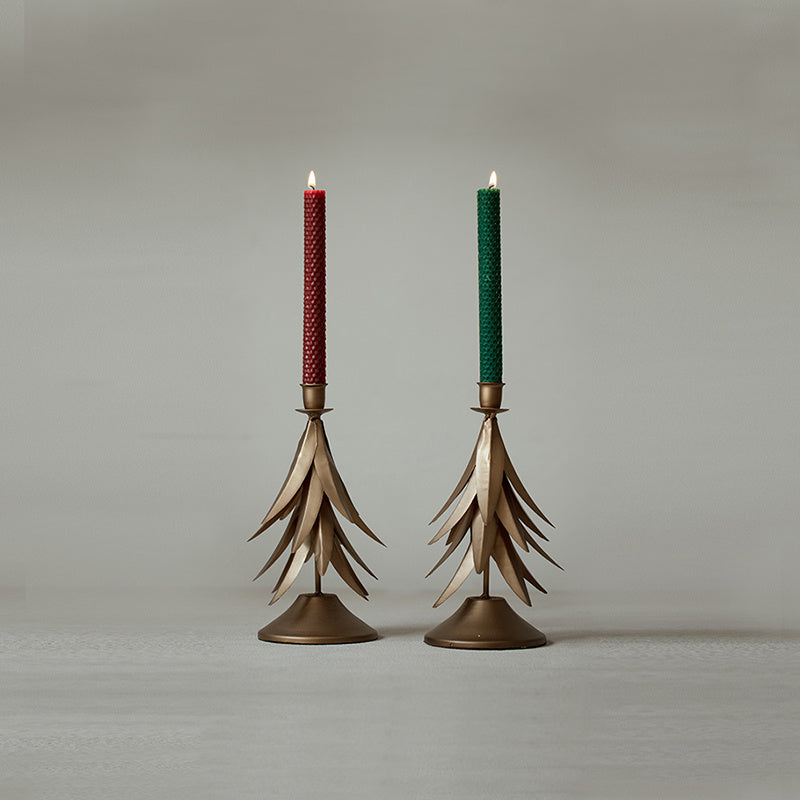 Handmade Metal Wrought Iron Gold Single Head Candle Holder