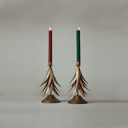 Handmade Metal Wrought Iron Gold Single Head Candle Holder