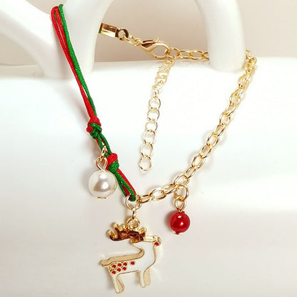 Christmas Snowman Santa Claus Tree Snowflake Elk Bracelet