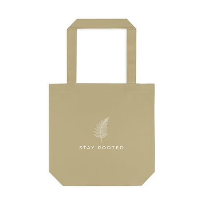 Stay Rooted Tote Bag — Minimal Fern Design Cotton Grocery & Market Bag
