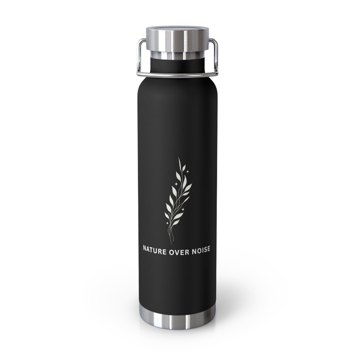 Nature Over Noise 22oz Vacuum Insulated Water Bottle — Stainless Copper-Lined Thermal Bottle