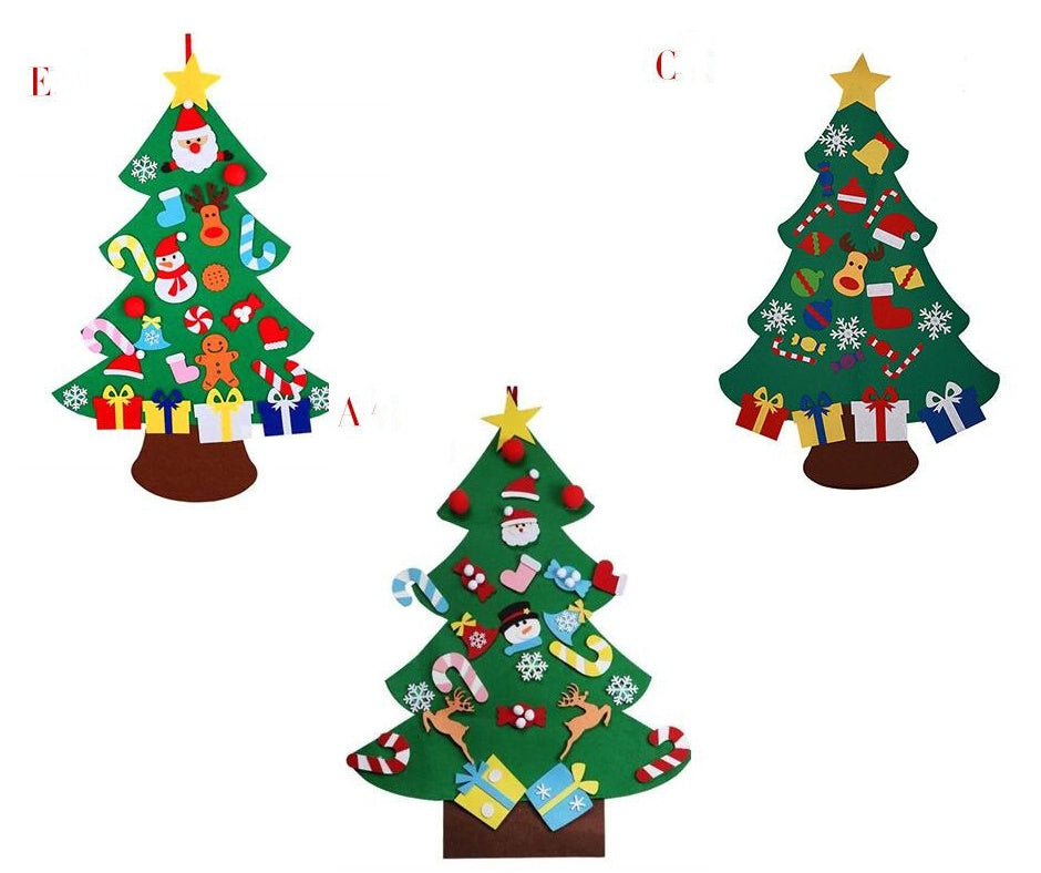 DIY Felt Christmas Tree New Year Toddler Kids Handmade Gift