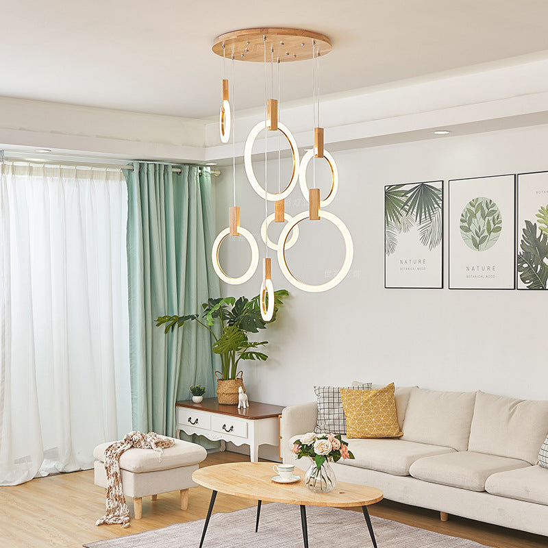 Round Ring Wooden Lamp