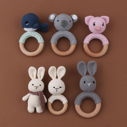 Stylish Cartoon Baby Wooden Teether