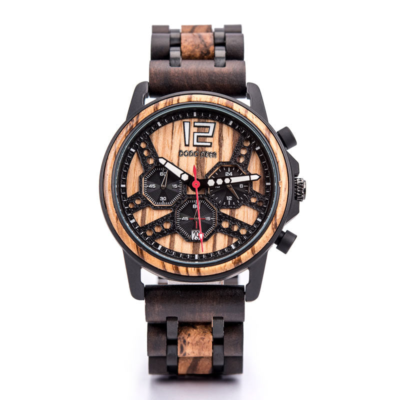 Round Dial Wooden Watch