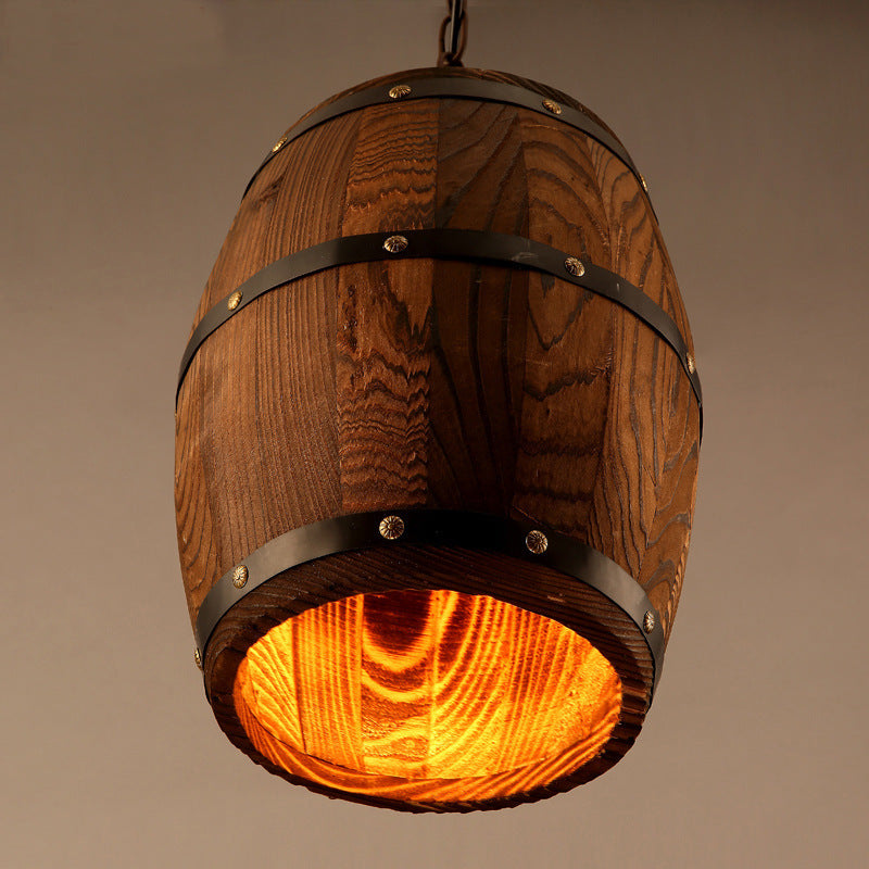 Creative Personality Wine Barrel Wooden Chandeliers Lights