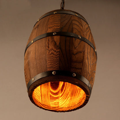 Creative Personality Wine Barrel Wooden Chandeliers Lights