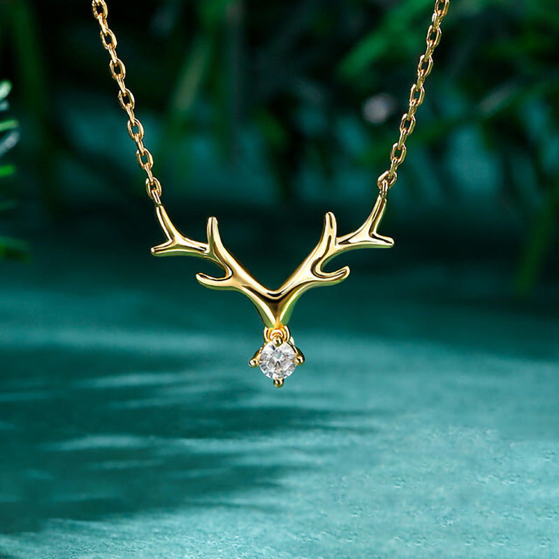 simple-large-antlers-pendant-necklace