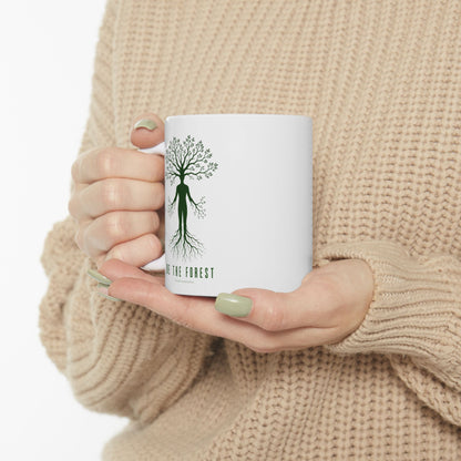 Herbal Tea Tree Ceramic Mug — Botanical Greenery 11oz & 15oz