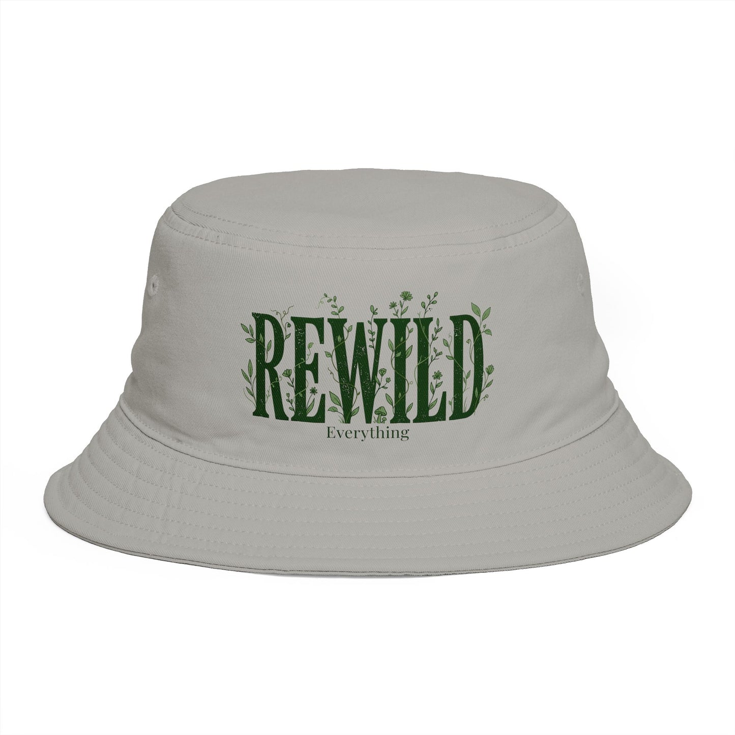 Rewild Everything Bucket Hat — Brown Outdoor Nature Hat