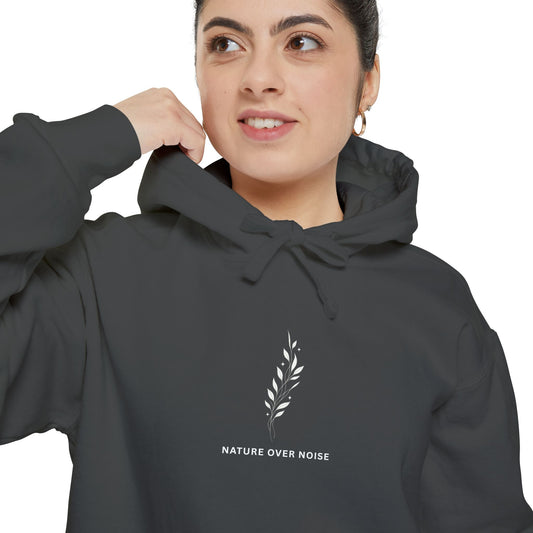 Minimal Floral Hoodie — 'Listen to Your Body' Relaxed Pullover