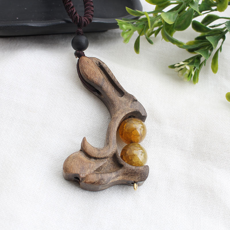 Ancient Long Sweater Wooden Chain