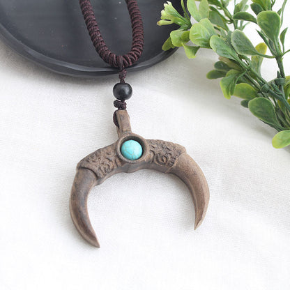 Ancient Long Sweater Wooden Chain