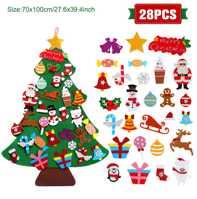 DIY Felt Christmas Tree New Year Toddler Kids Handmade Gift