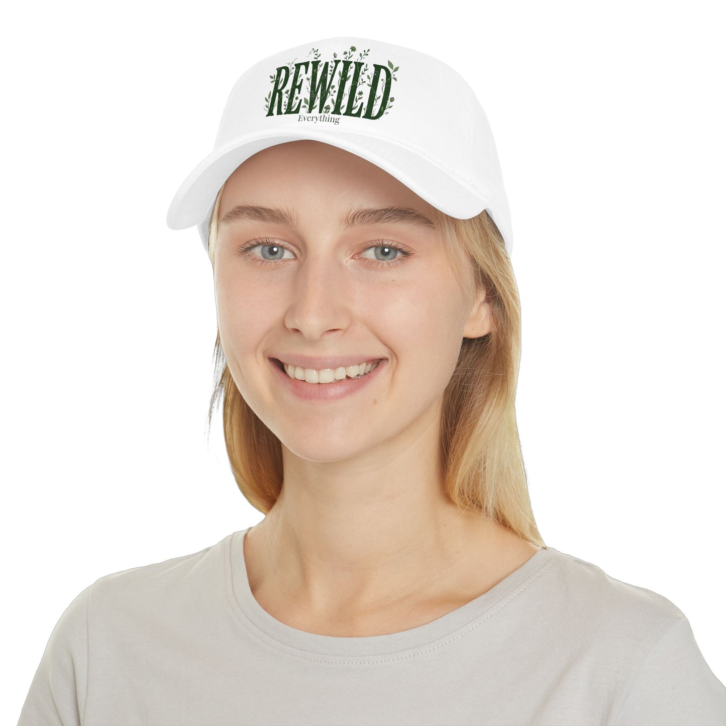 Rewild Everything Khaki Baseball Cap — Outdoor Nature, Conservation Hat