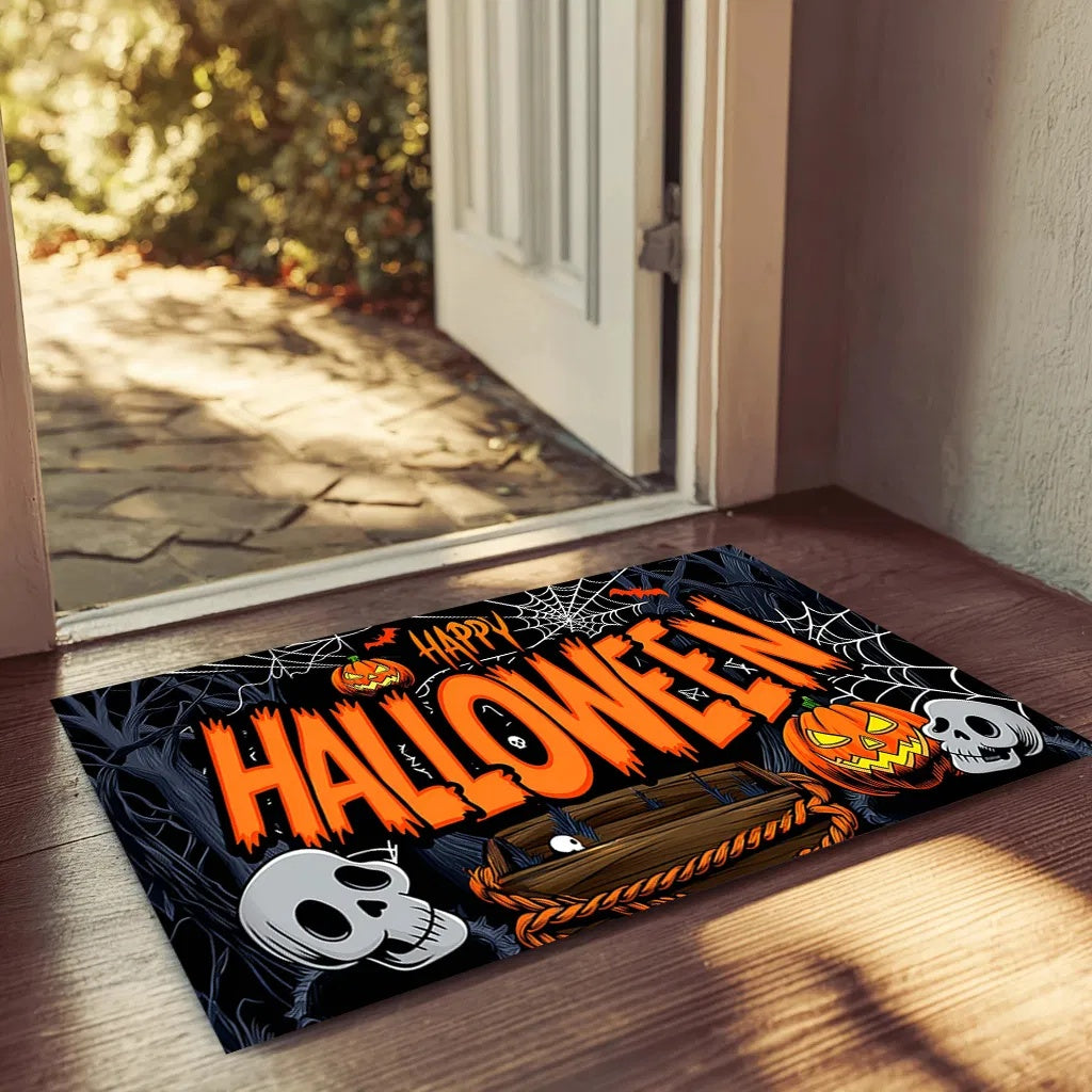 Absorbent And Non-Slip Rug Halloween Pumpkin Ghost Doormat